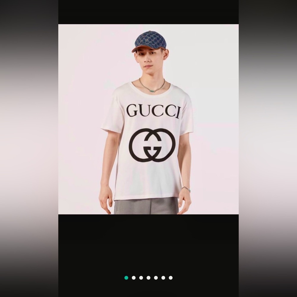 Gucci Cream Logo Print
Cotton Oversized Crewneck
TShirt Small